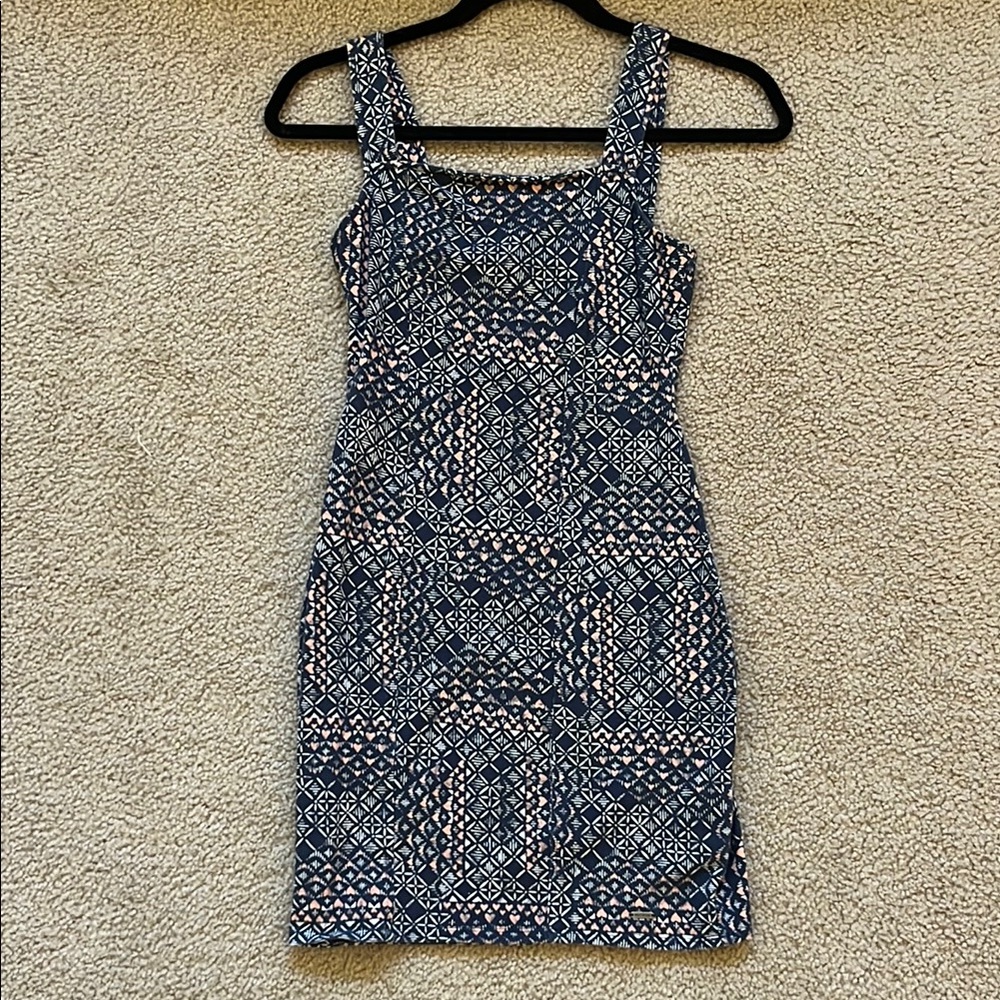 Hollister Blue Bodycon Mini Dress Square Neck Sleeveless